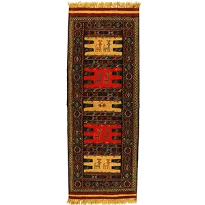 گلیم دستبافت کناره طول یک و نیم متر کد 140204