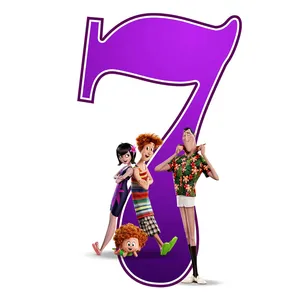 استند رومیزی تولد مدل عدد 7 طرح هتل ترانسیلوانیا کد 857