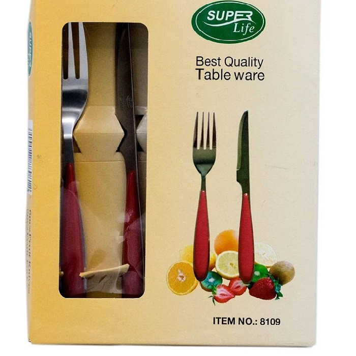 ست کارد و چنگال  12 پارچه سوپر لایف مدل رنگی میوه خوری