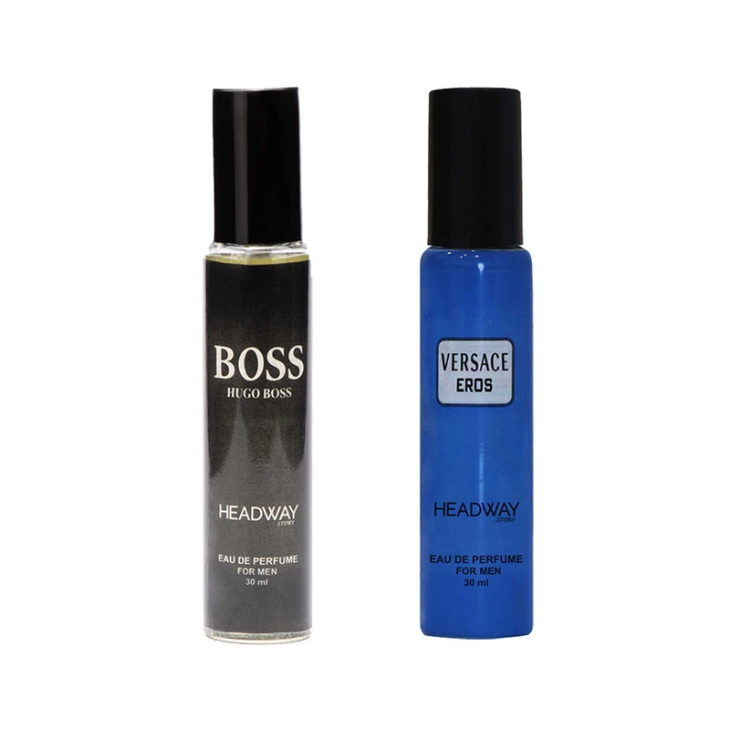 عطر جیبی مردانه هدوی استوری مدل ورساچ اروس و هوگو باس من حجم 30 میلی لیتر مجموعه 2 عددی