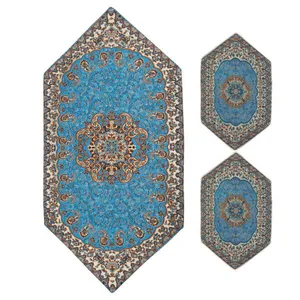 ست سه تکه رومیزی ترمه طرح نسترن