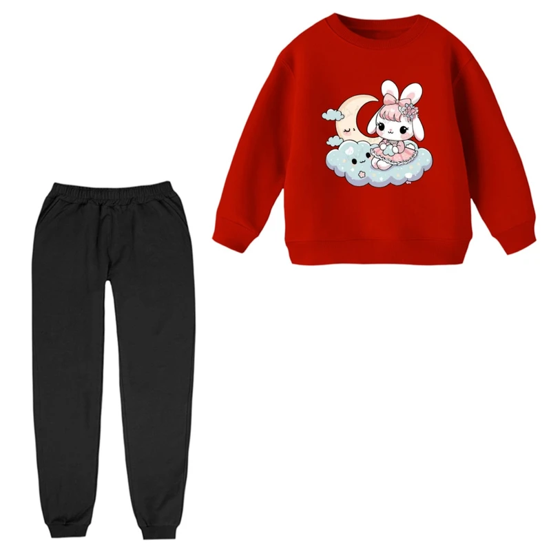 ست سویشرت و شلوار راحتی بچگانه مدل خرگوش و ابر 