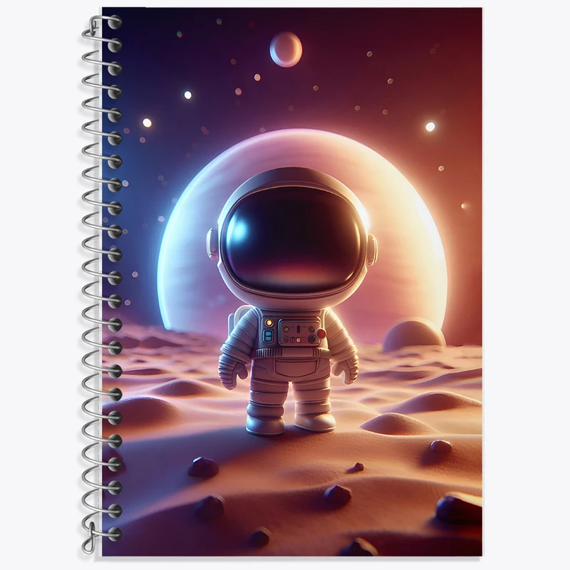 دفتر زبان 50 برگ خندالو مدل سه خط طرح فضانورد کد F8078