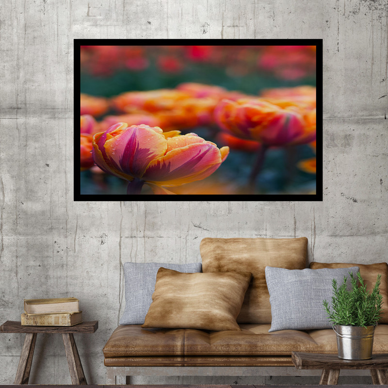 تابلو نوری بکلیت طرح باغ گل لاله مدل B-MO1764