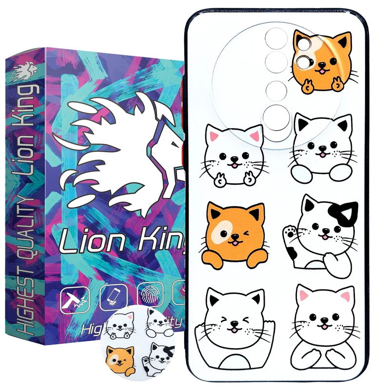 کاور لاین کینگ مدل PISHIHA uv مناسب برای گوشی موبایل شیائومی Redmi Note 8 Pro به همراه پاپ سوکت