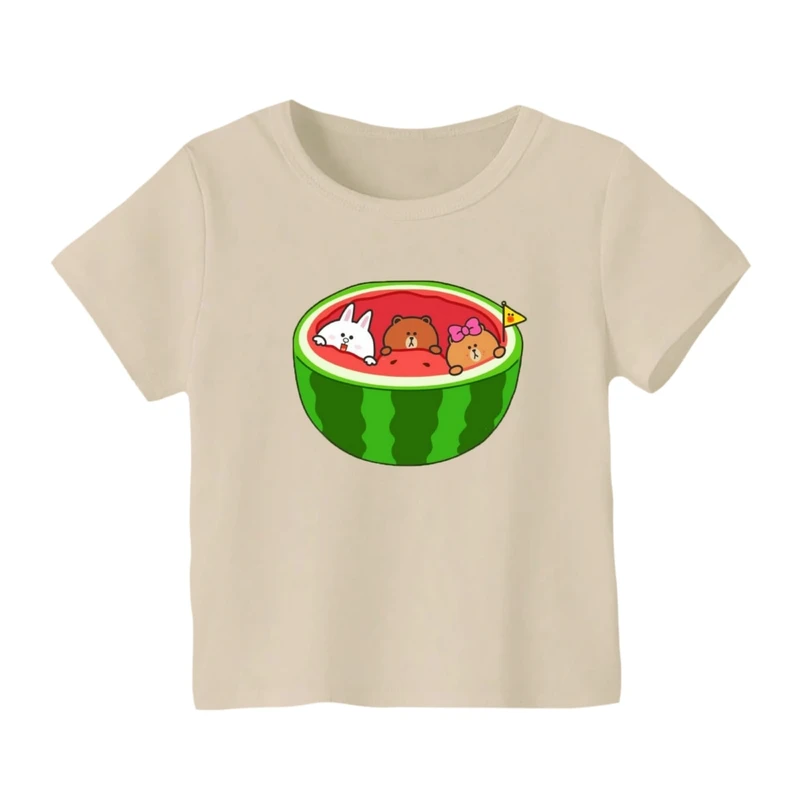 تی شرت آستین کوتاه بچگانه مدل حیوانات و هندوانه یلدایی کد 1