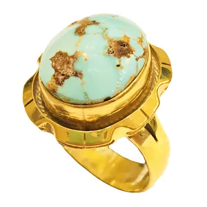 انگشتر نقره زنانه مدل صفوی شکوفه ای مزین به فیروزه نیشابوری