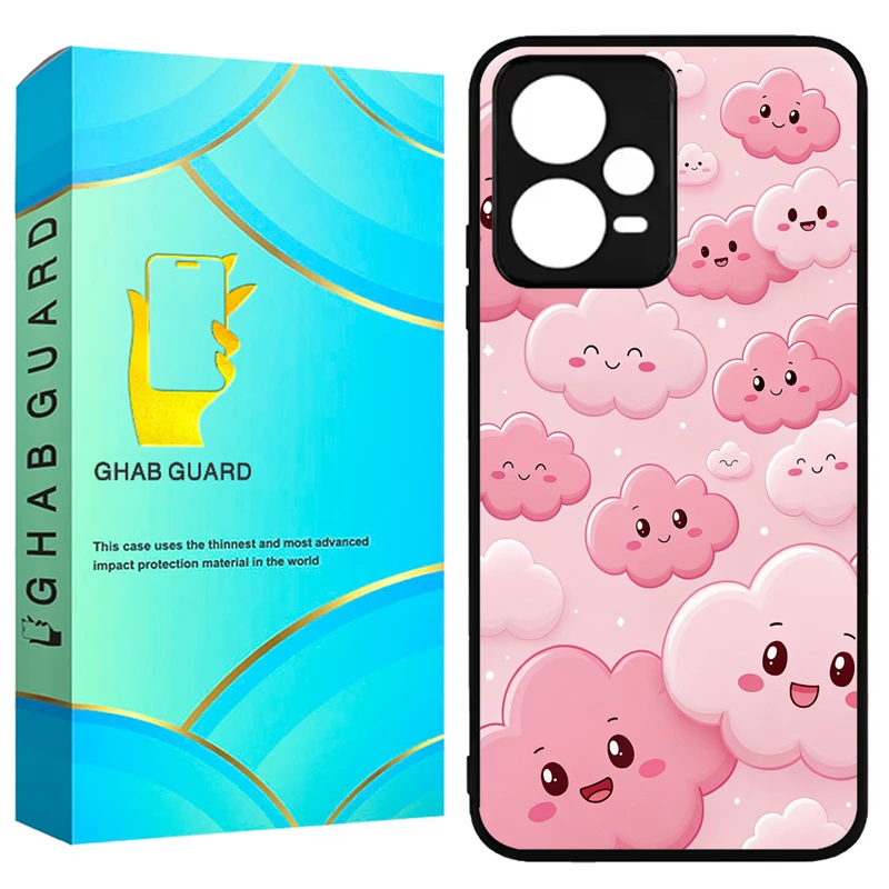 کاور قاب گارد طرح ابر صورتی مدل GCHPX5P مناسب برای گوشی موبایل شیائومی Poco X5 Pro 5G