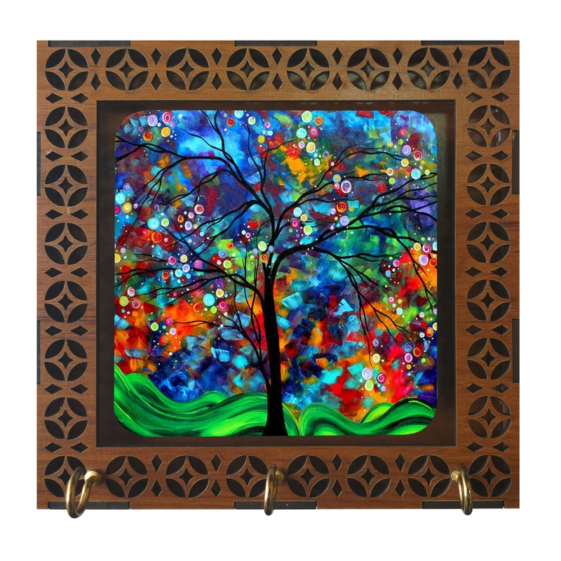 جاکلیدی مدل D1054 طرح نقاشی درخت و رنگ و نور