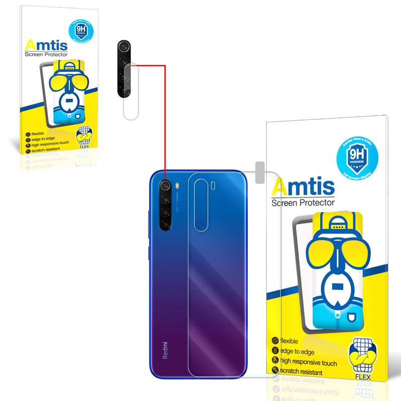 محافظ لنز دوربین امتیس مدل  8 مناسب برای گوشی موبایل شیائومی REDMI NOTE 8T به همراه محافظ پشت گوشی