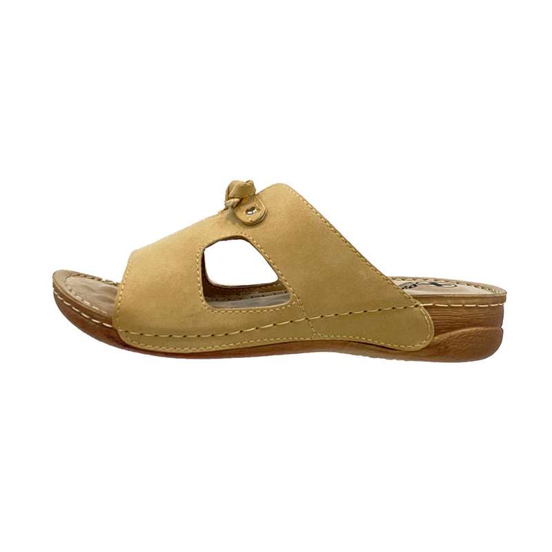 دمپایی زنانه مدل ملودی رنگ کرم