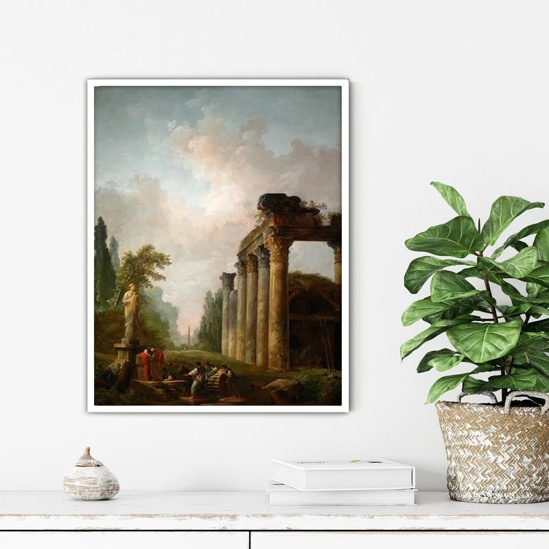 تابلو آتریسا طرح نقاشی کلاسیک مدرن مدل ATFHW09 فریم سفید