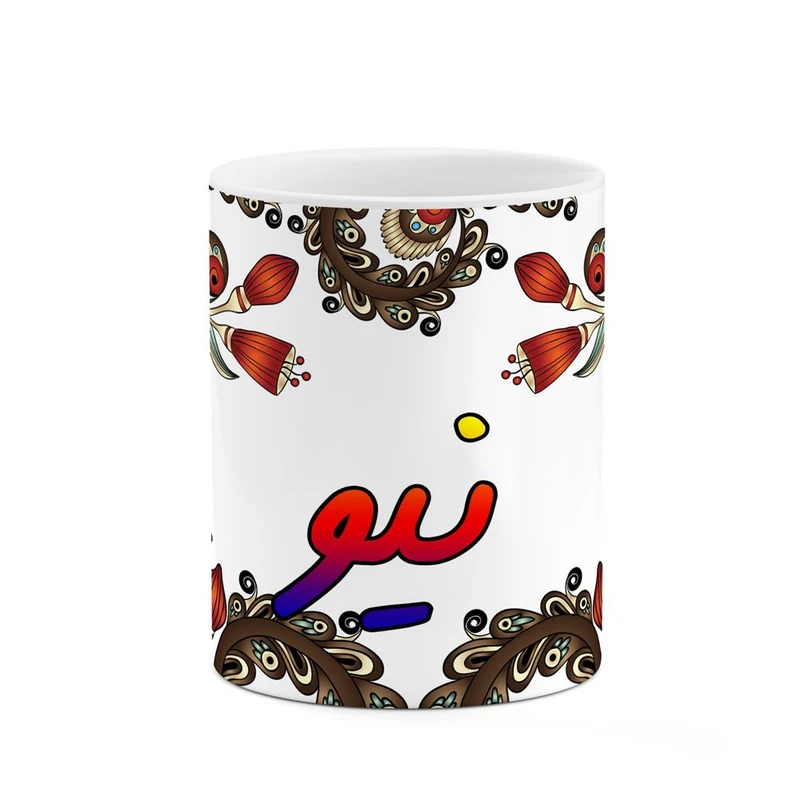 ماگ کاکتی مدل اسم نیو طرح سنتی گل و بته کد mgh48192