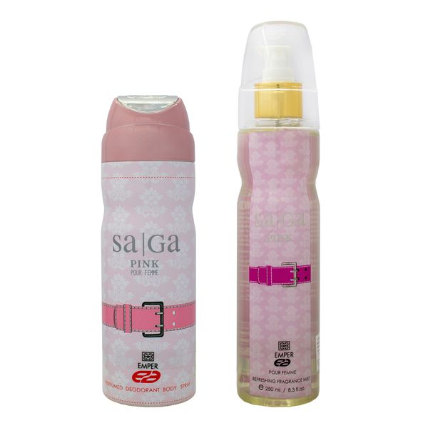بادی اسپلش زنانه امپر مدل SA/GA PINK حجم 250 میلی لیتر به همراه اسپری بدن زنانه امپر مدل SA/GA PINK حجم 200 میلی لیتر