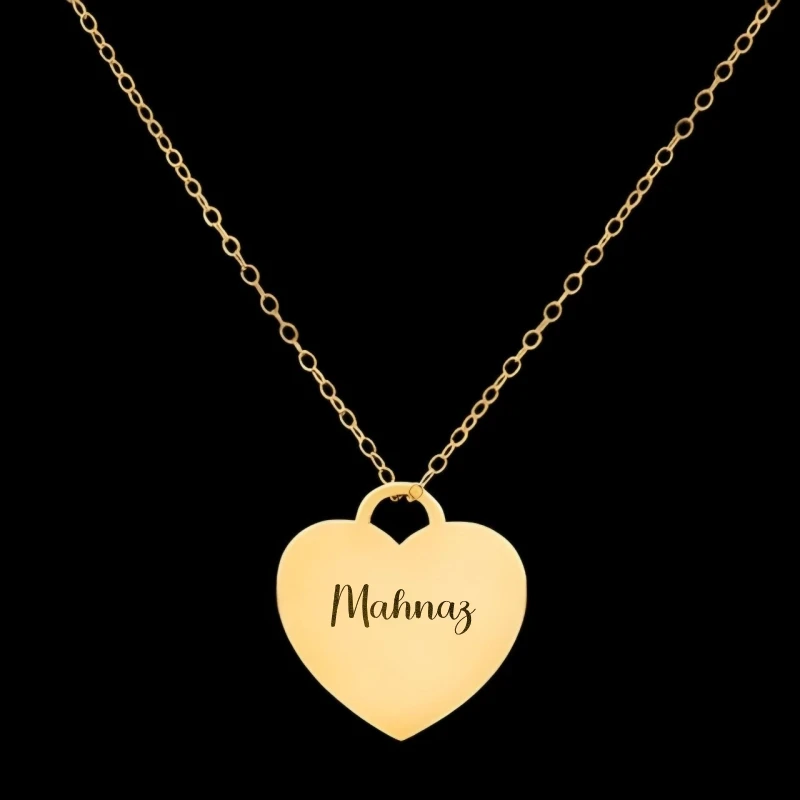 گردنبند طلا 18 عیار زنانه با زنجیر حلقه‌ای (فلامینگو) لیردا مدل اسم مهناز 129027