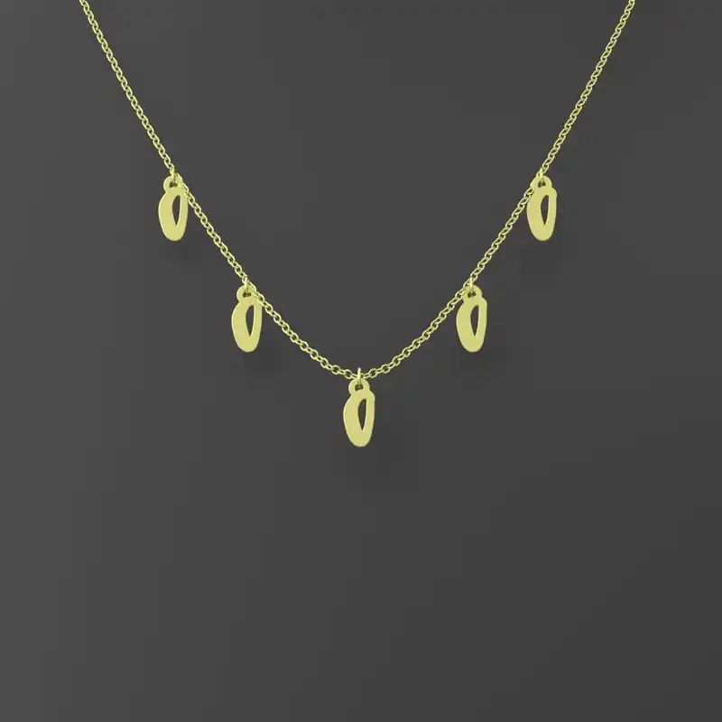 گردنبند طلا 18 عیار زنانه مدوپد مدل حرف O کد RNA17005