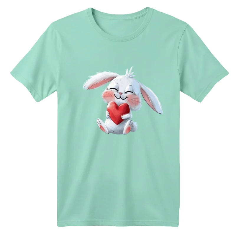 تی شرت آستین کوتاه بچگانه مدل خرگوش و قلب