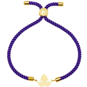 دستبند طلا 18 عیار زنانه الن نار مدل طرح برگ ELN2214