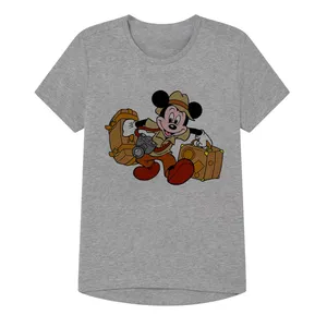 تی شرت آستین کوتاه پسرانه مدل میکی موس کد SH35 رنگ طوسی