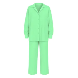 ست تونیک و شلوار زنانه مدل ریچل کد M5169 رنگ سبز نئونی