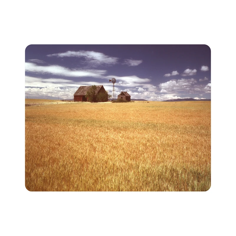 ماوس پد اطلس آبی طرح مزرعه و آسمان و کلبه مدل T7327