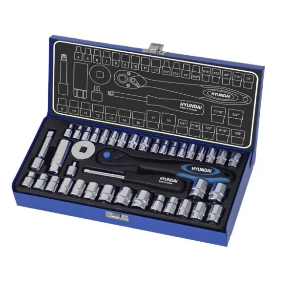 آچار بکس هیوندای مدل HT-9140 مجموعه 40 عددی