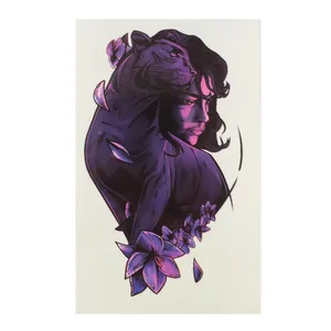 تاتو موقت طرح دختر و جکوار کد 03