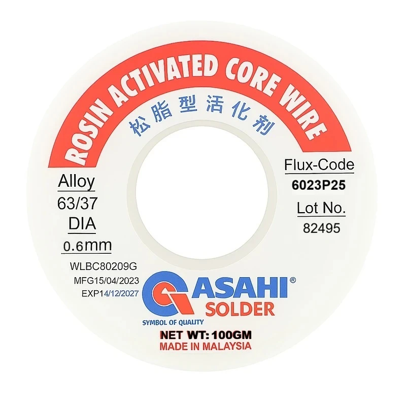 سیم لحیم آساهی مدل 0.6mm وزن 100 گرم