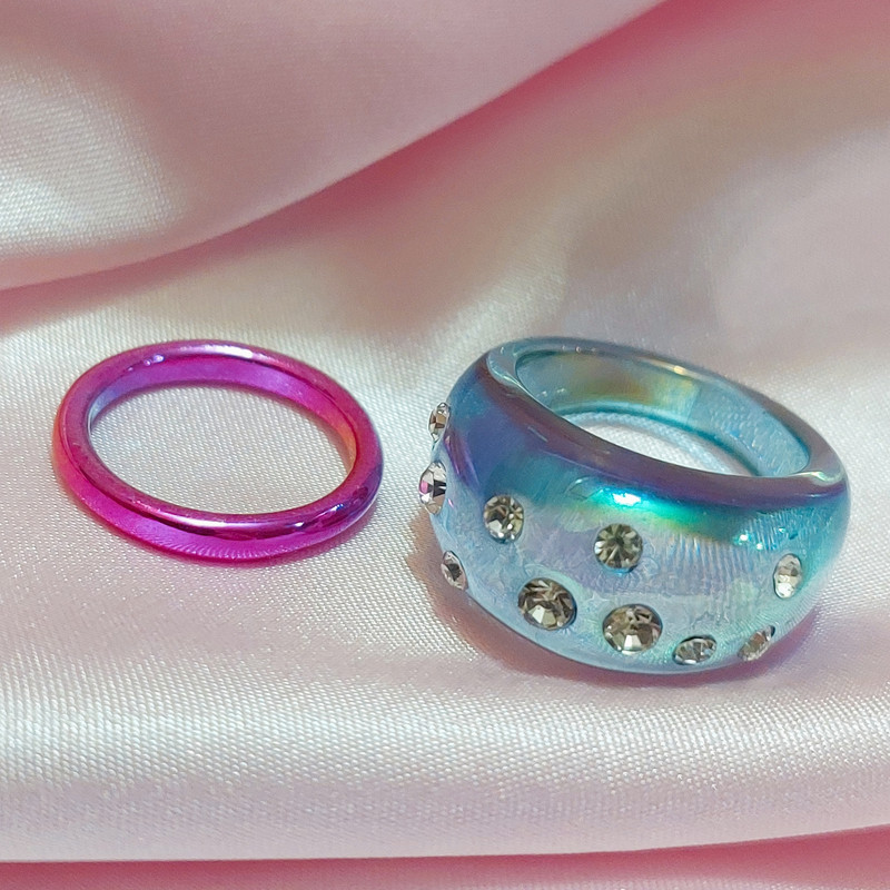 انگشتر زنانه مدل مینیمال 28 مجموعه 2 عددی