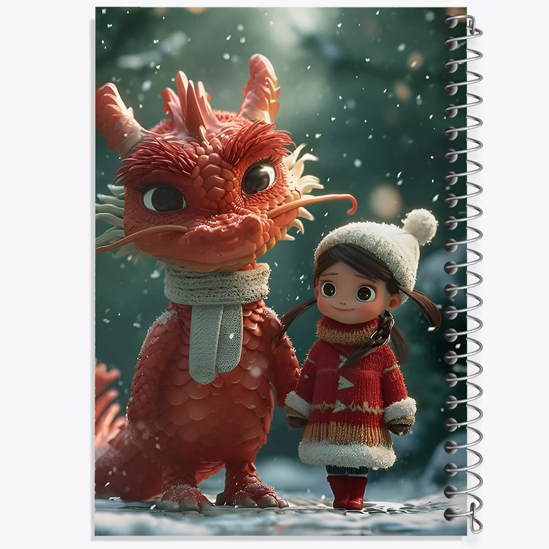 دفتر مشق 50 برگ خندالو طرح دختر و اژدها کد F6629