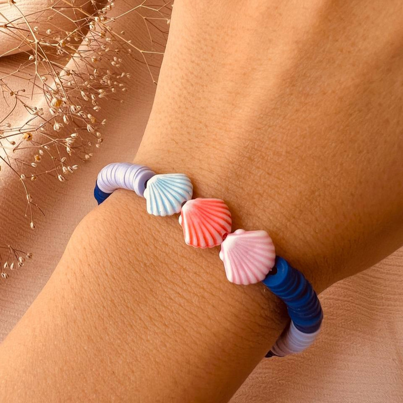 دستبند دخترانه مدل فیمو صدف دستبند دخترانه مدل فیمو صدف