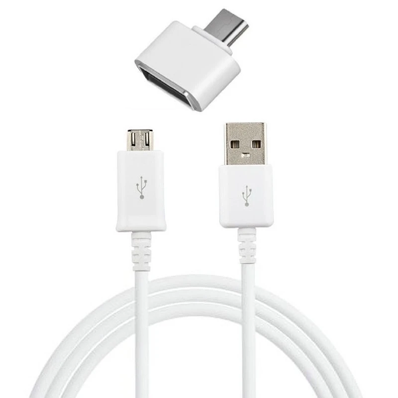 کابل تبدیل USB به microUSB کد EP 222RW فست شارژ به طول 1.2 متر به همراه مبدل otg