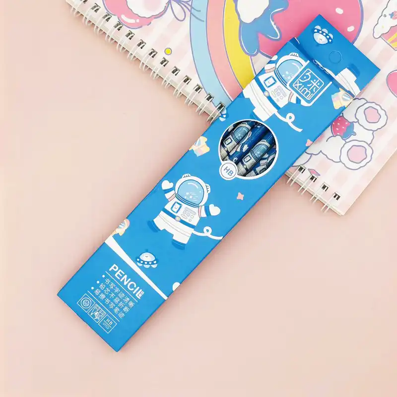 مداد مشکی طرح پاکن دار مدل فضانورد بسته 10 عددی