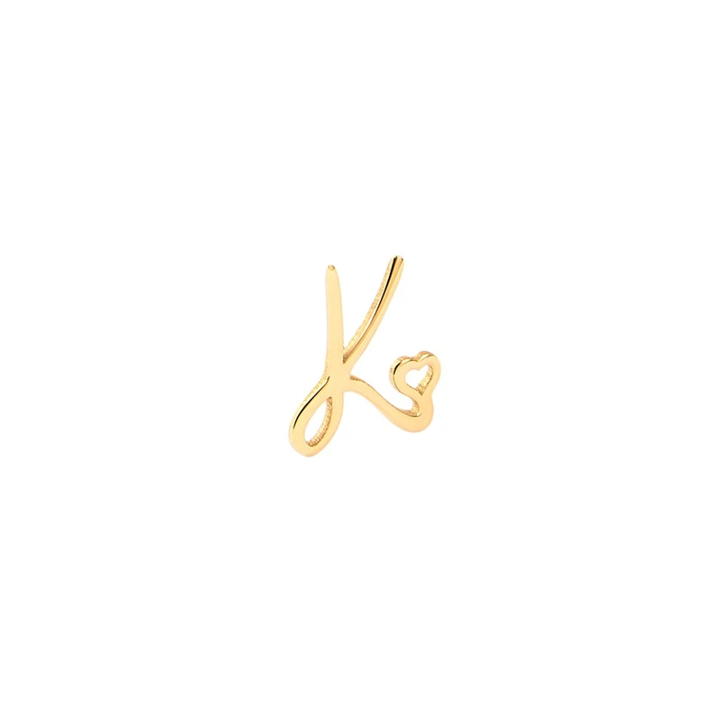 گوشواره میخی طلا   18 عیار زنانه سایا گلد مدل تک لنگه حرف K