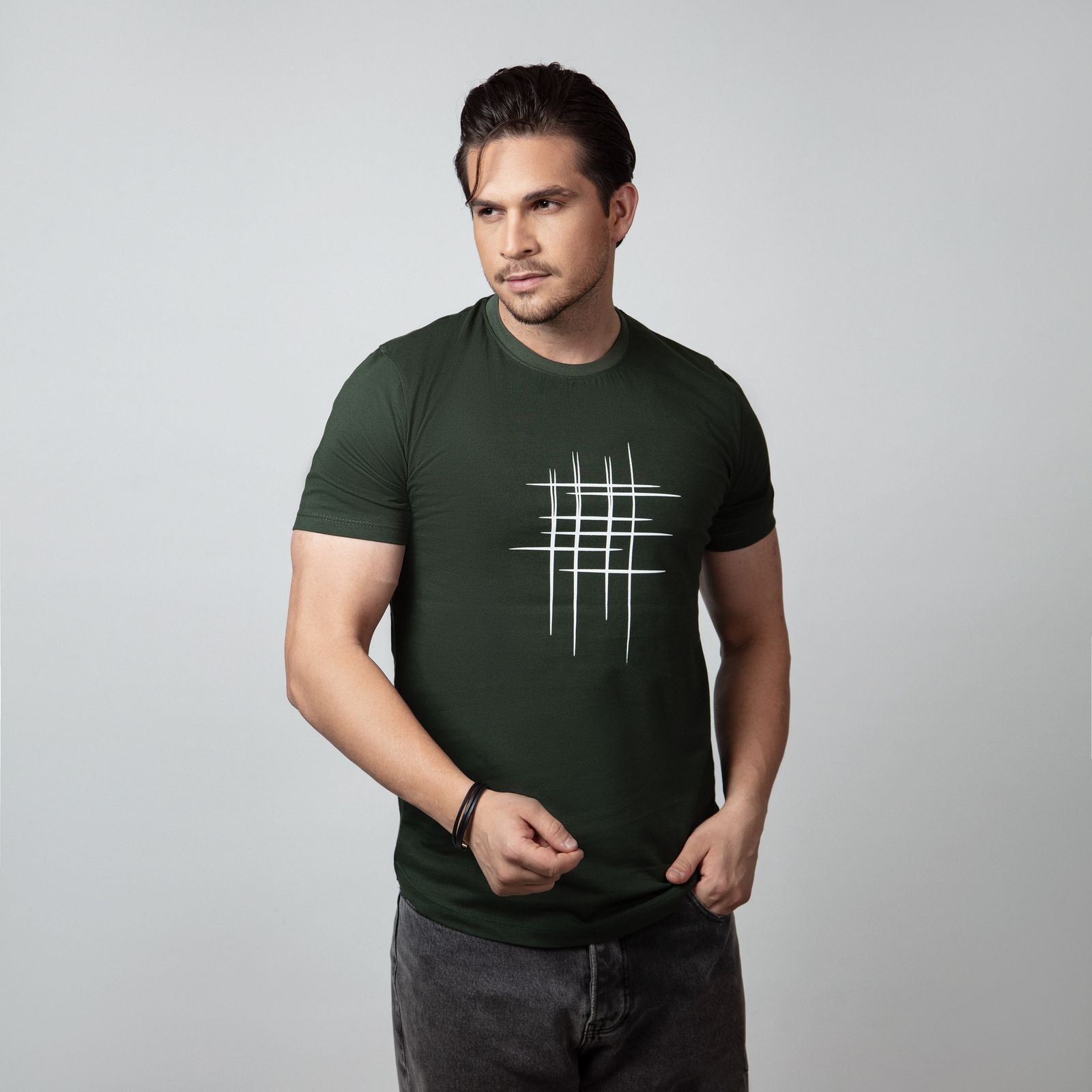 تی شرت لانگ  آستین کوتاه مردانه باینت مدل 761-3 رنگ سبز -  - 1