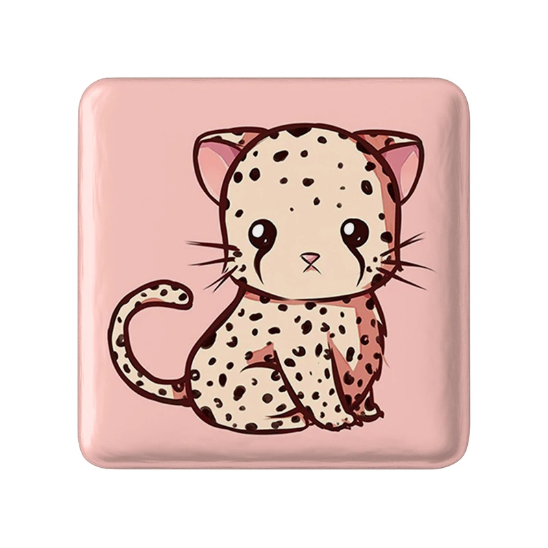 مگنت خندالو طرح پلنگ حیوانات بامزه  مدل مربعی کد 21071