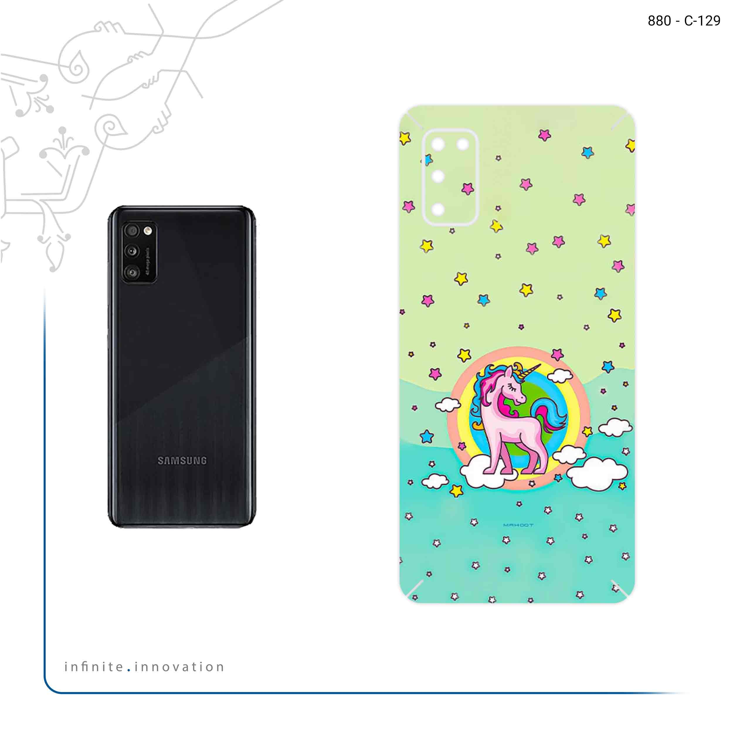 برچسب پوششی ماهوت مدل Rainbow unicorn adventure مناسب برای گوشی موبایل سامسونگ Galaxy A41