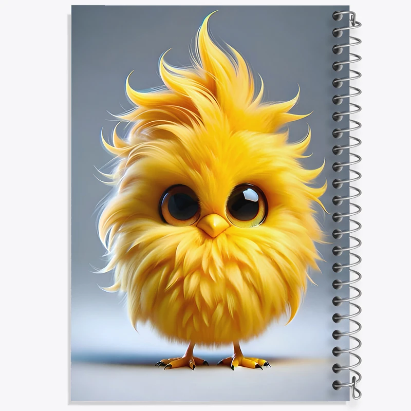 دفتر مشق 50 برگ خندالو طرح جوجه پشمالوی زرد کد F7883