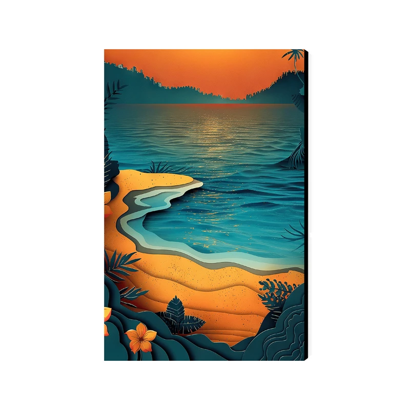 تابلو شاسی عرش مدل فانتزی طرح هنری ساحل دریا کد As4614