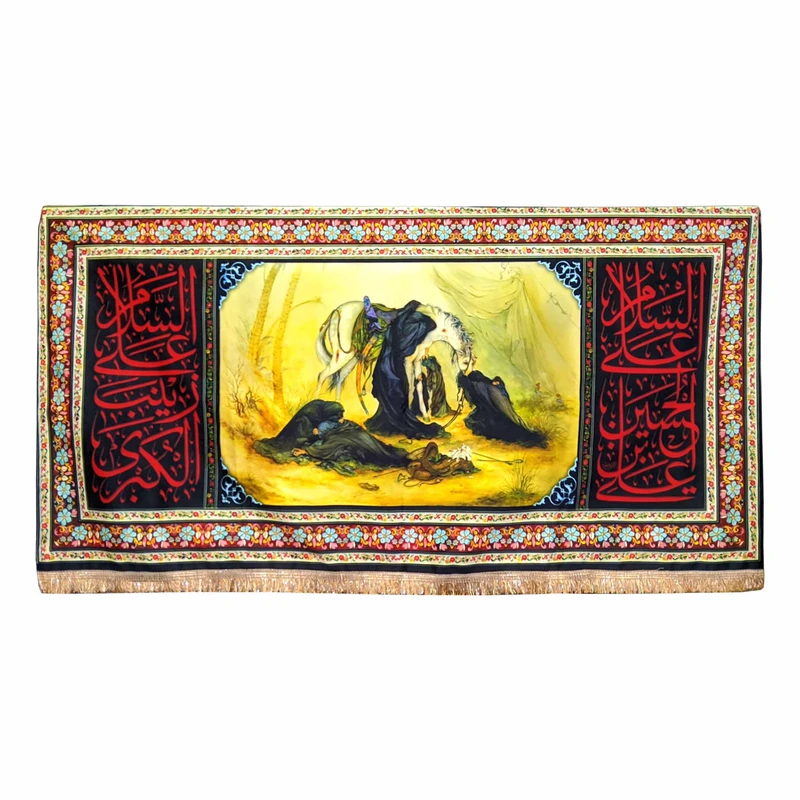 پرچم مدل محرم امام حسین طرح روز عاشورا فرشچیان 067