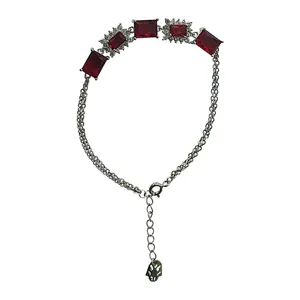 دستبند نقره زنانه مدل نگین کد B50