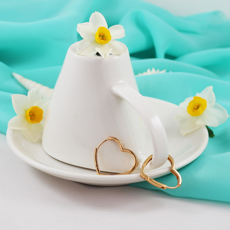 گوشواره زنانه ژوپینگ مدل قلب پهناور کد AAC-71