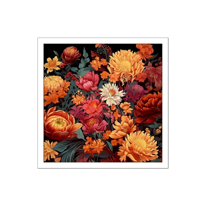 تابلو نوری بکلیت طرح گرافیگی گل رنگی مدل W-MID-15973