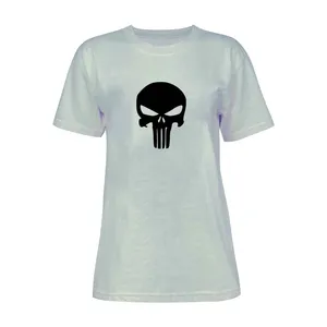 تی شرت آستین کوتاه زنانه مدل SKULL کد L17 رنگ طوسی