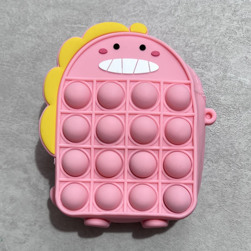 عکس شماره 3 : کیف رودوشی دخترانه مدل فانتزی سیلیکونی پاپیت دار طرح دایناسور