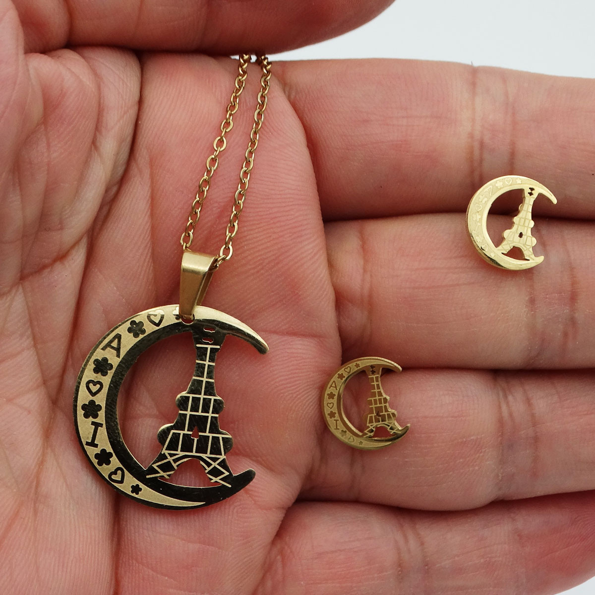 نیم ست دخترانه مدل ماه و برج ایفل کد SZ 29