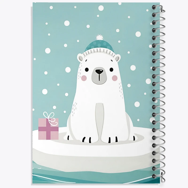 دفتر ژورنال نویسی 50 برگ خندالو مدل نقطه ای طرح خرس قطبی بامزه کد N5687