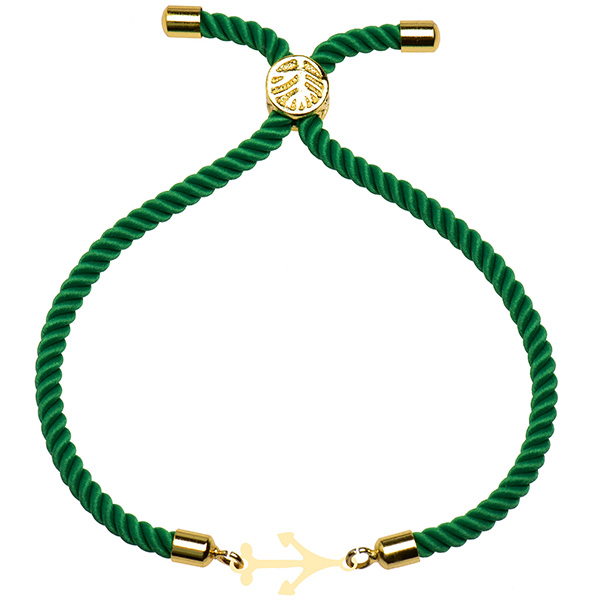 دستبند طلا 18 عیار دخترانه کرابو طرح لنگر مدل Krd1535