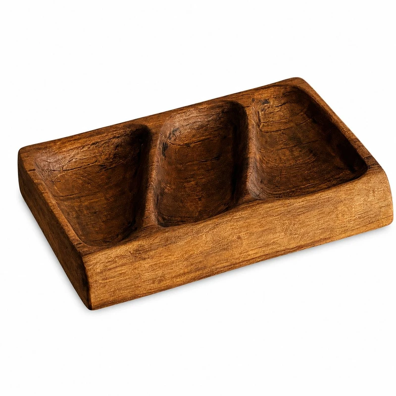 اردوخوری چوبی مدل دفرمه سه خانه کد RH-03