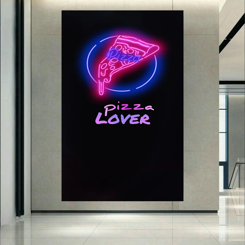 استیکر طرح پیتزا نئون مدل pizza lover کد PD23009